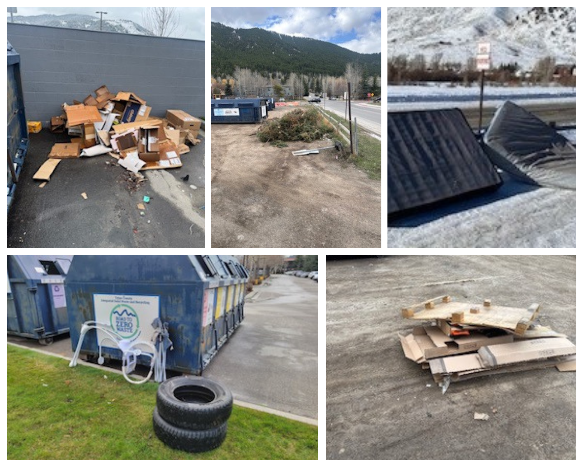 illegal dumping photo collage